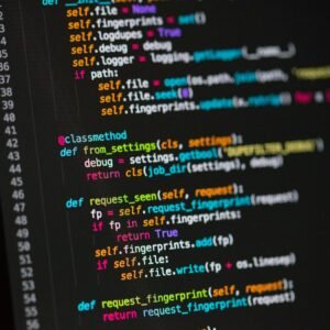 Computer screen with source code