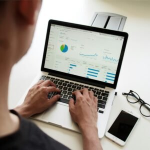 Marketing analytics on a laptop