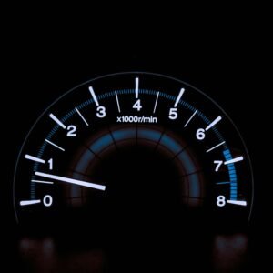 Speed gauge representing faster performance