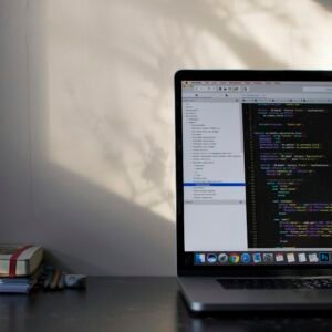 Laptop showing website code